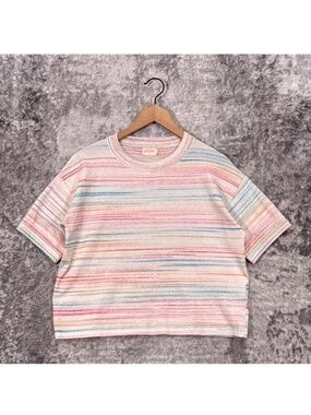 Gorman Colorful Striped Boxy Crop Tee - size 8 women